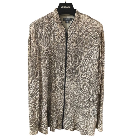 Dress Barn Collection Gold Paisley Zip Jacket Size 16W - Picture 1 of 15